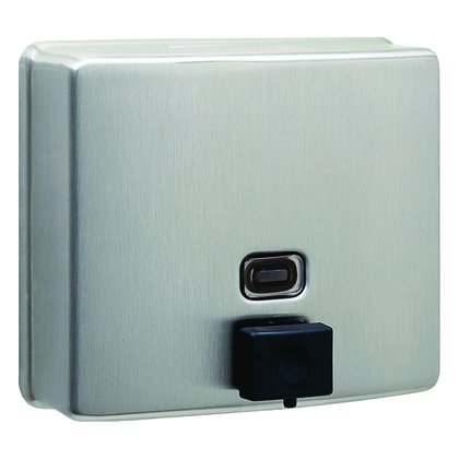 Surface-Mounted Heavy-Duty Manual Liquid Soap Dispenser, Satin Finish, 40-fl oz.
