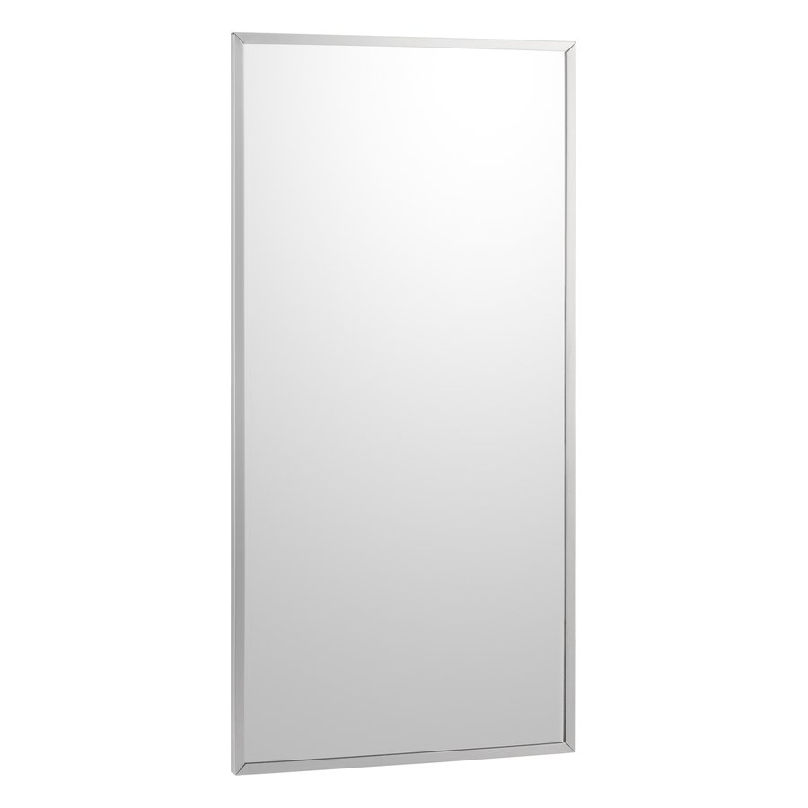Channel-Frame Mirror, Bright Polished Frame, 24" W x 48" H