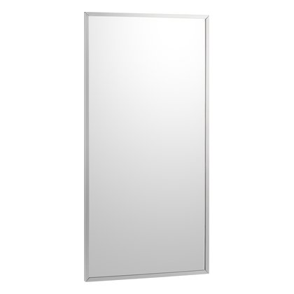 Channel-Frame Mirror, Bright Polished Frame, 18" W x 24" H