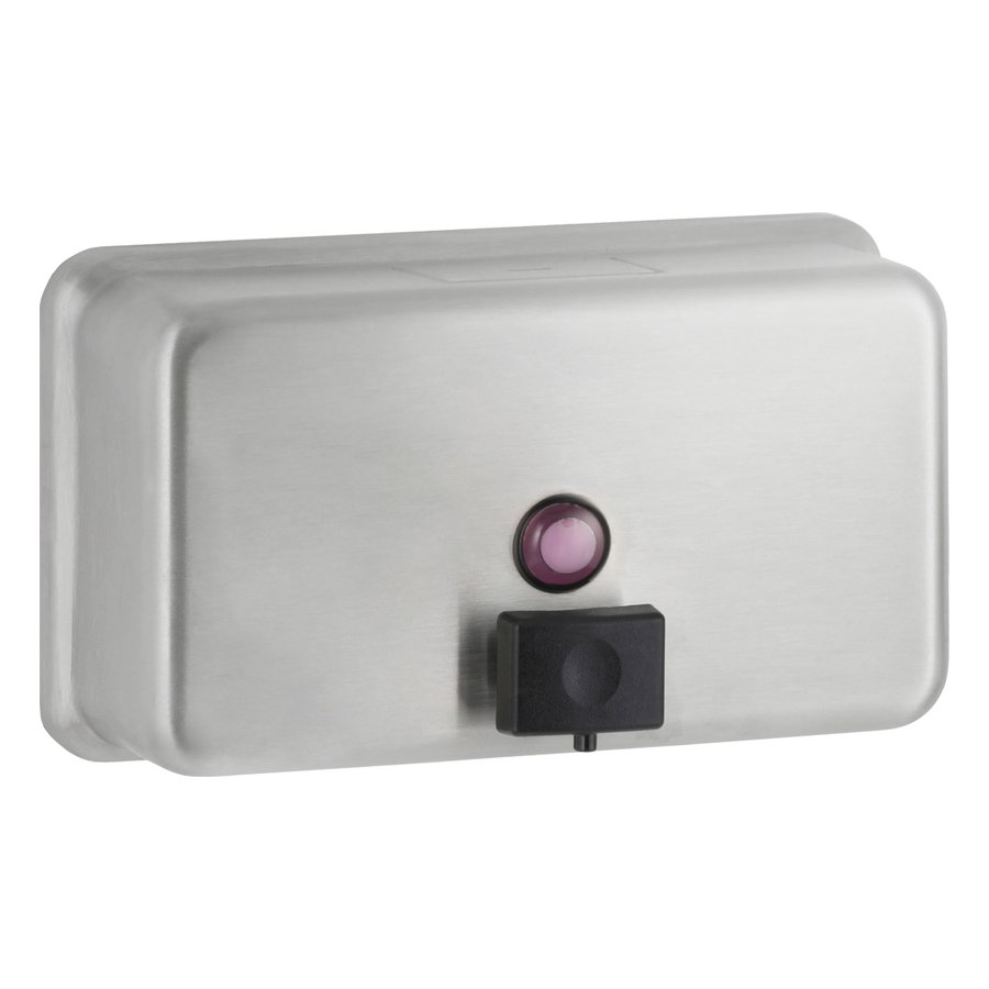Surface-Mounted Horizontal Manual Liquid Soap Dispenser, Satin Finish, 40-fl oz.