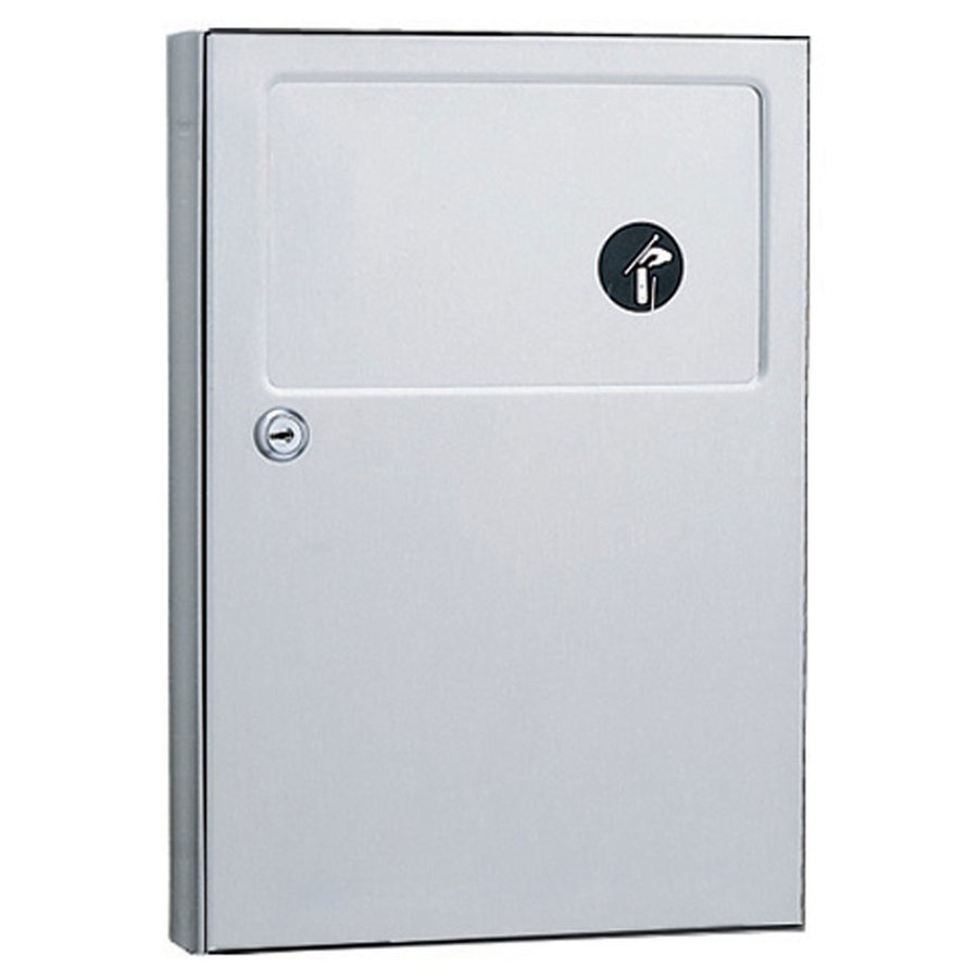 Surface-Mounted Sanitary Napkin Disposal, Satin Finish, 1.3-Gallons