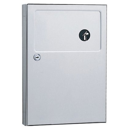 Surface-Mounted Sanitary Napkin Disposal, Satin Finish, 1.3-Gallons