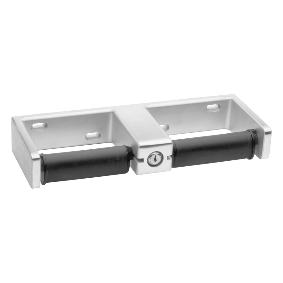 Surface-Mounted Toilet Tissue Dispenser, Tumbler Lock, Cast Aluminum, Two Rolls
