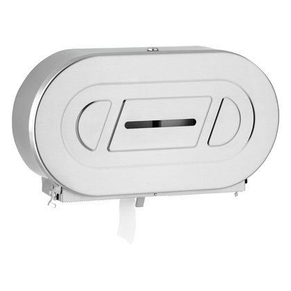 Surface-Mounted Jumbo Toilet Tissue Dispenser, Satin Finish, Two Rolls