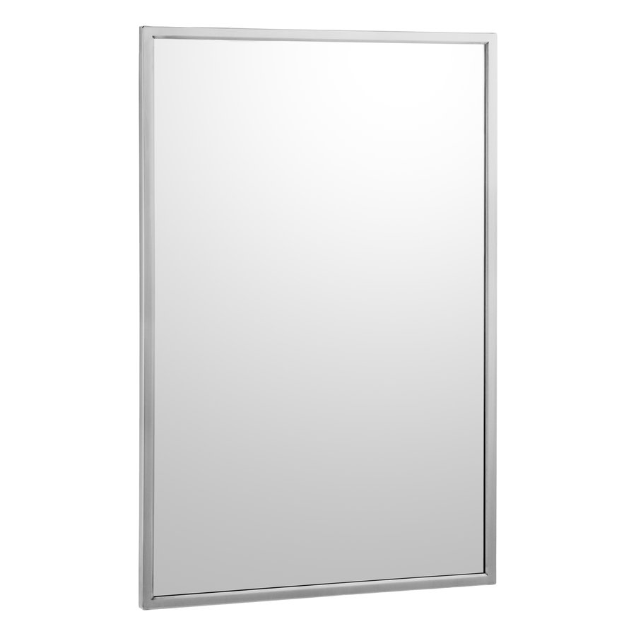 Welded-Frame Mirror, Satin Finish, 18" W x 30" H