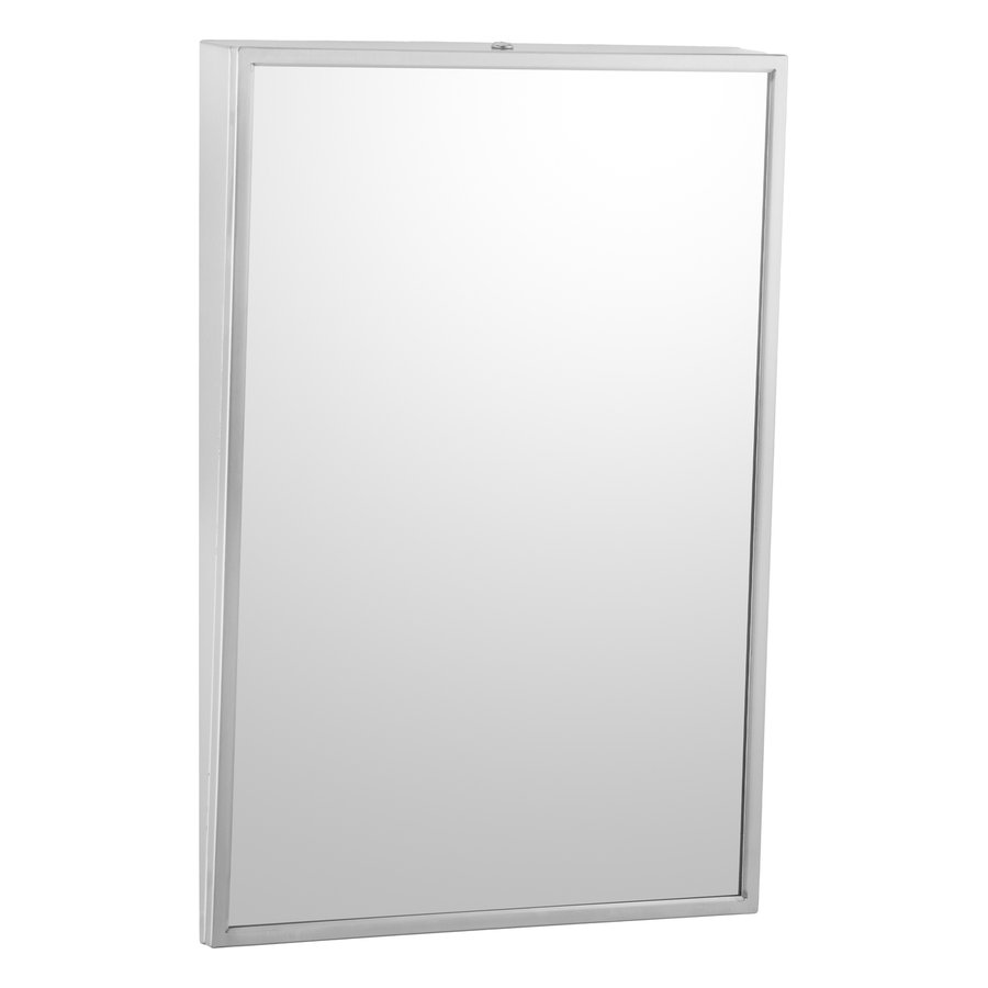 Welded-Frame Fixed-Position Tilt Mirror, Satin Finish, 24" W x 30" H