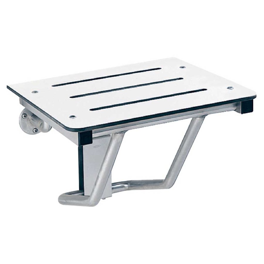 Shower/Dressing Area Seat, Ivory Phenolic and Satin Finish, 18" Wide