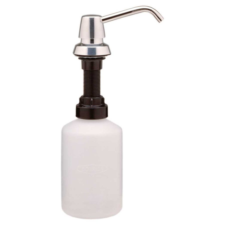 Counter-Mounted Manual Top-Fill Liquid Soap Dispenser, 4" Spout, Polished, 20-fl. oz.