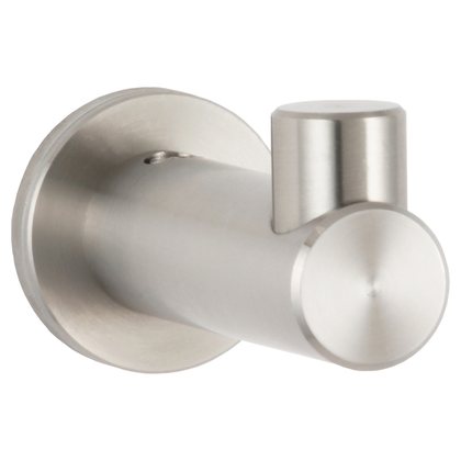 Surface-Mounted Coat Hook, Satin Finish Steel