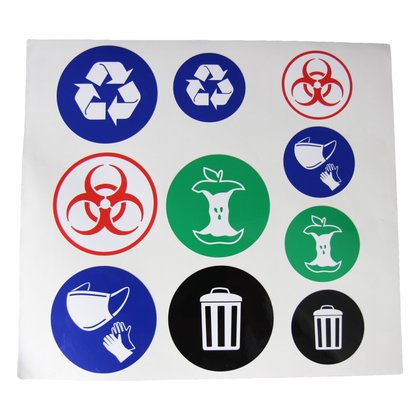 Multi-Use Label Pack for Receptacles