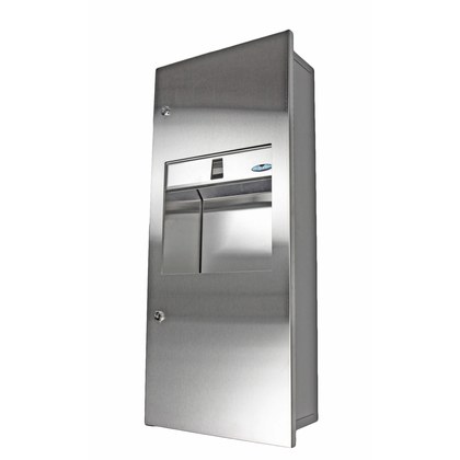 Small Semi-Recessed Combination Paper Towel Disp./Disposal
