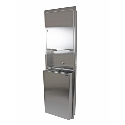 Surface Mounted Combination Paper Towel Disp./Disposal Open Waste