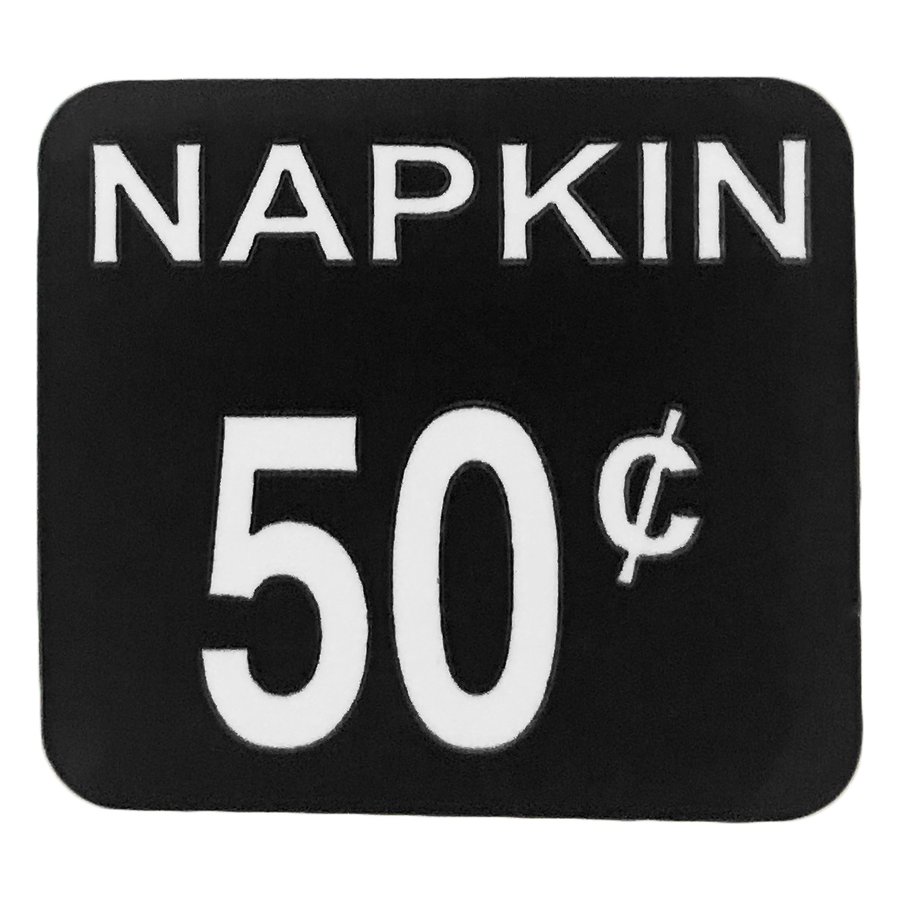 Fifty Cent Decal for Napkin Vendor