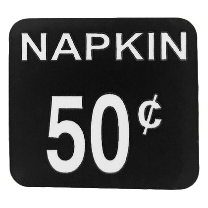 Fifty Cent Decal for Napkin Vendor