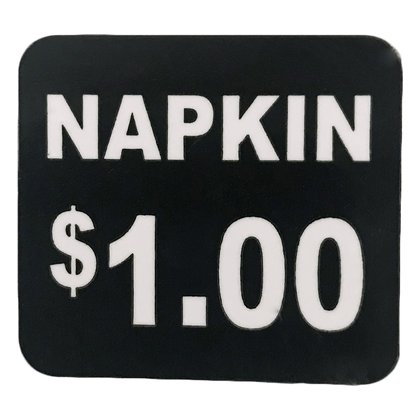$1 Decal for Napkin Vendor