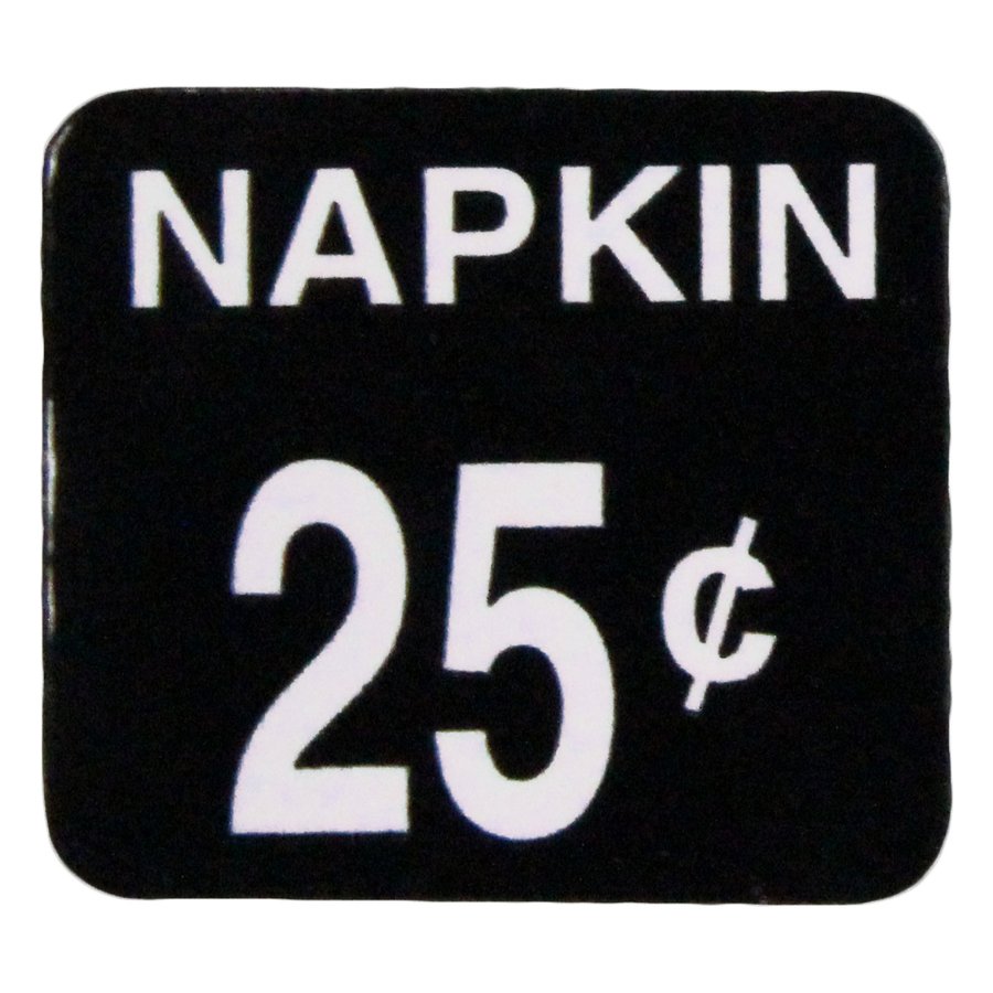Twenty Five Cent Decal for Napkin Vendor