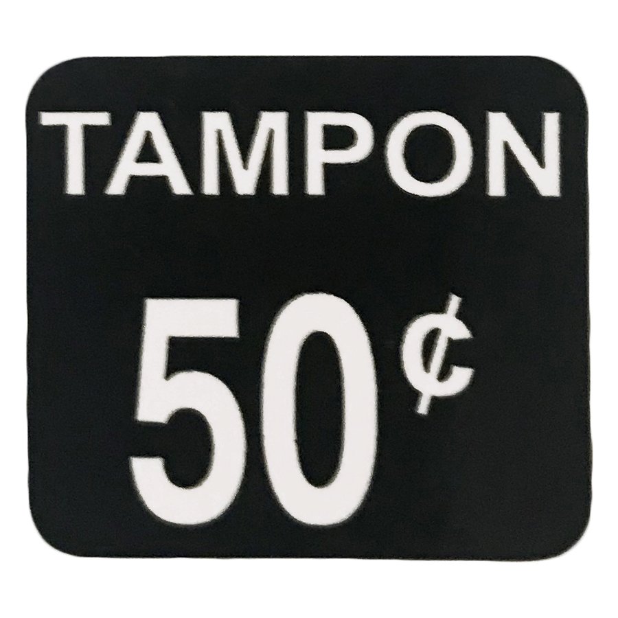 Fifty Cent Decal for Tampon Vendor