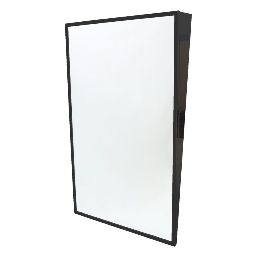 Fixed Tilt Solid Frame Mirror with Matte Black Frame