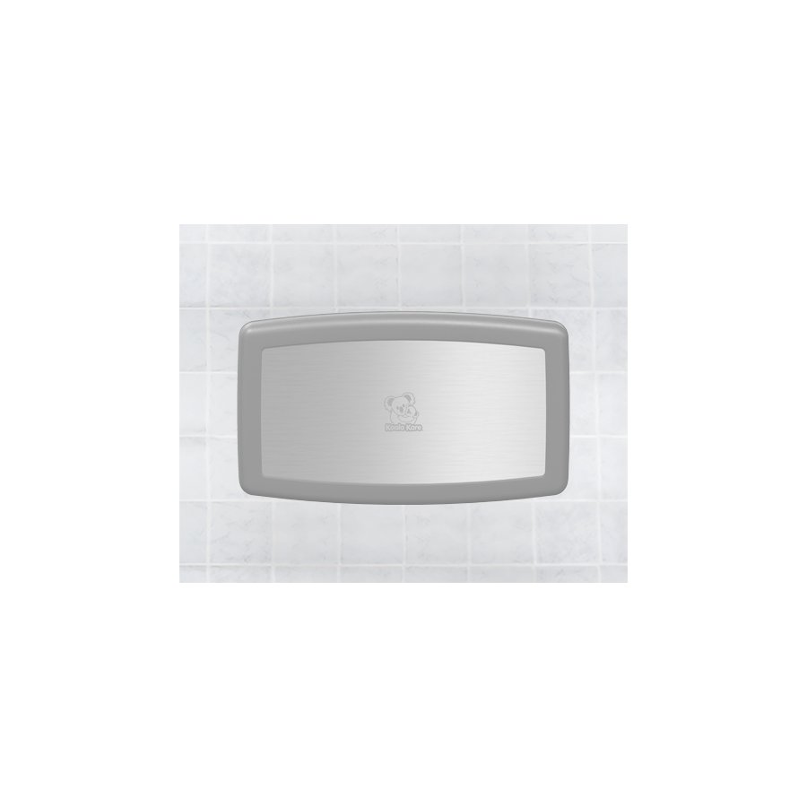 Horizontal Surface-Mounted Baby Changing Station, Stainless Steel Veneer