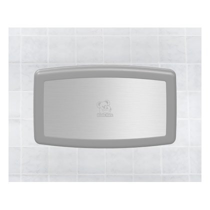 Horizontal Surface-Mounted Baby Changing Station, Stainless Steel Veneer