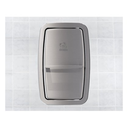 Vertical Recessed-Mounted Baby Changing Station, Stainless Steel